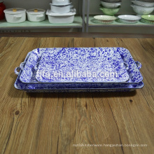 High Quality Enamel Square Tray Serving Tray With Speckle